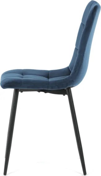 Jedálenská stolička zamatová, modrá CT-281 BLUE4