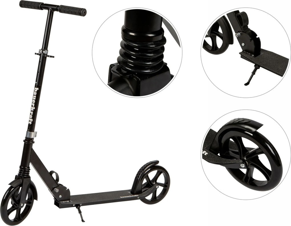 Bauerkraft Skladacia mestská kolobežka pre deti a mládež 95-105 cm, kolesá 200 mm, predné odpruženie