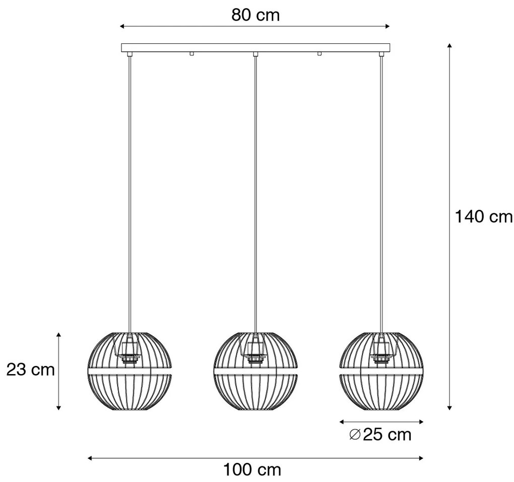 Moderné závesné svietidlo čierne 3-svetlo - Sphaera