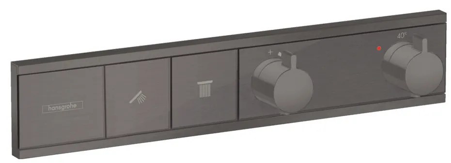 Hansgrohe RainSelect, batéria pod omietku na 2 spotrebiče, kefovaný čierny chrómová, HAN-15380340