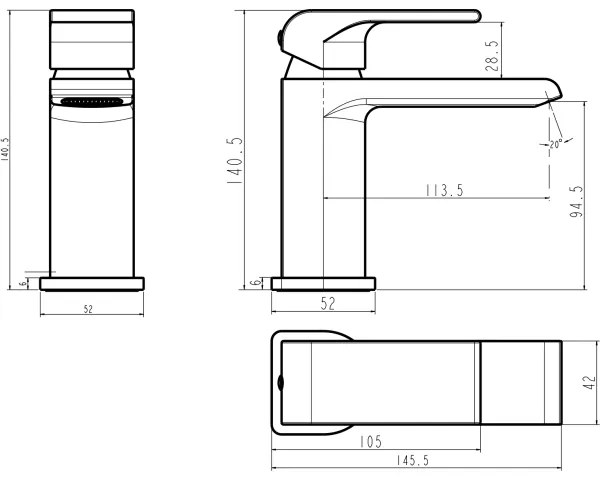 Novaservis - Umývadlová batéria NOBLESS SHARP lesklý chróm