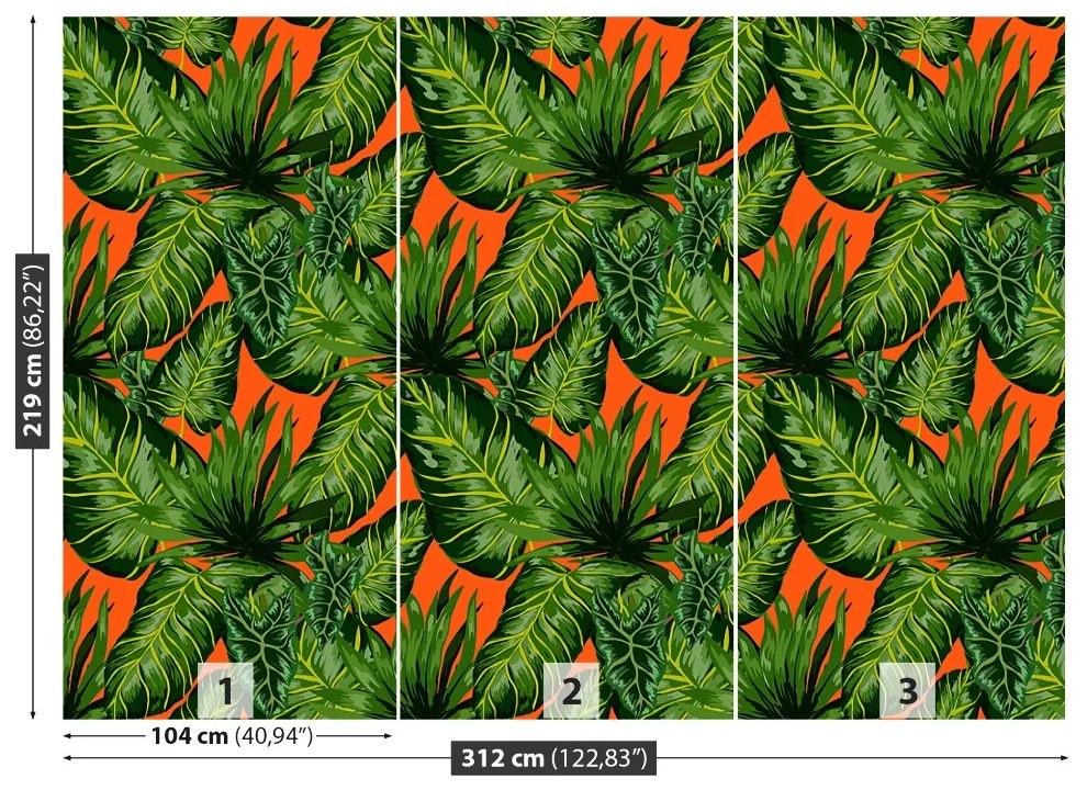 Fototapeta Vliesová Tropické listy 208x146 cm