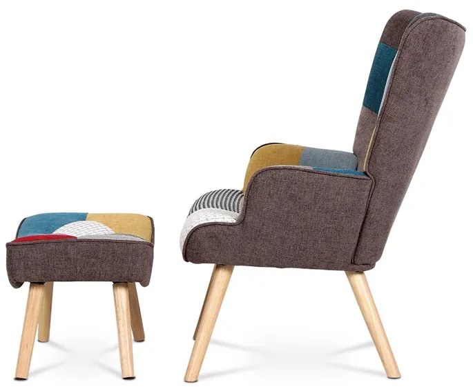 Autronic BONTEC Kreslo ušiak, viacfarebná látka, AK-305 PW2 Farba: Viacfarebná