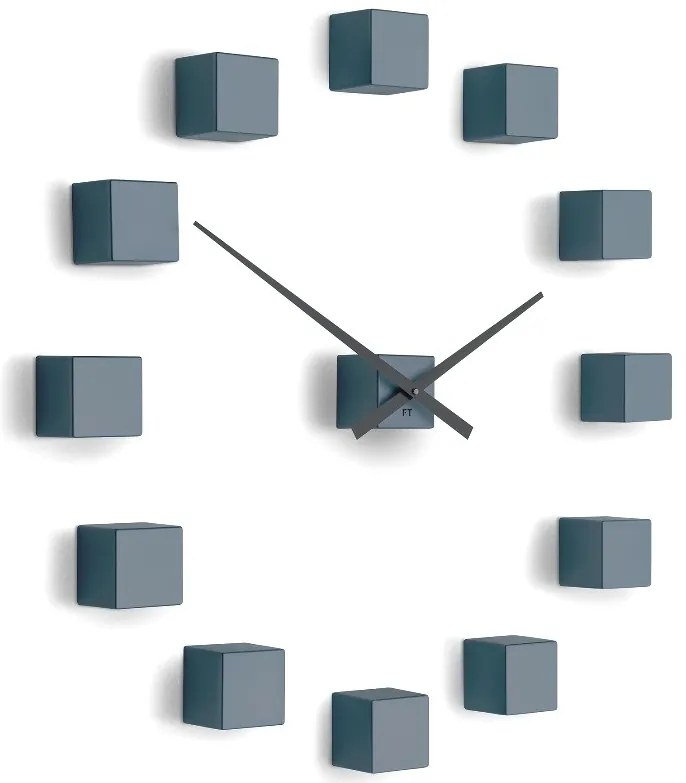 Dizajnové nástenné nalepovacie hodiny Future Time Cubic light grey