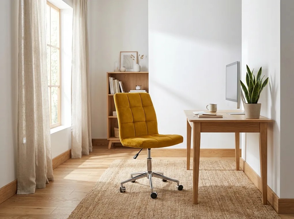 Žlté kancelárske kreslo Q-020 VELVET