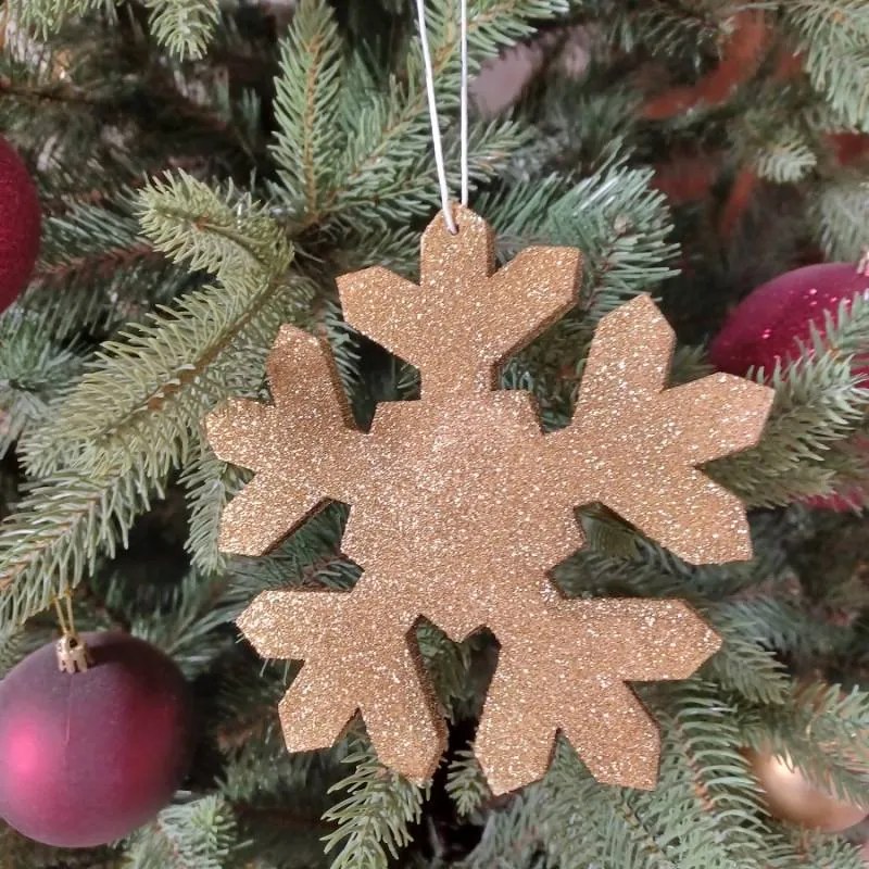 DECOLED Vločka I, pr. 15 cm, zlatá