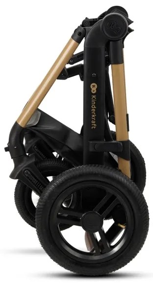 KINDERKRAFT-Kombinovaný kočík 3v1 MOOV 2 AIR Pure black + autosedačka MINK PRO