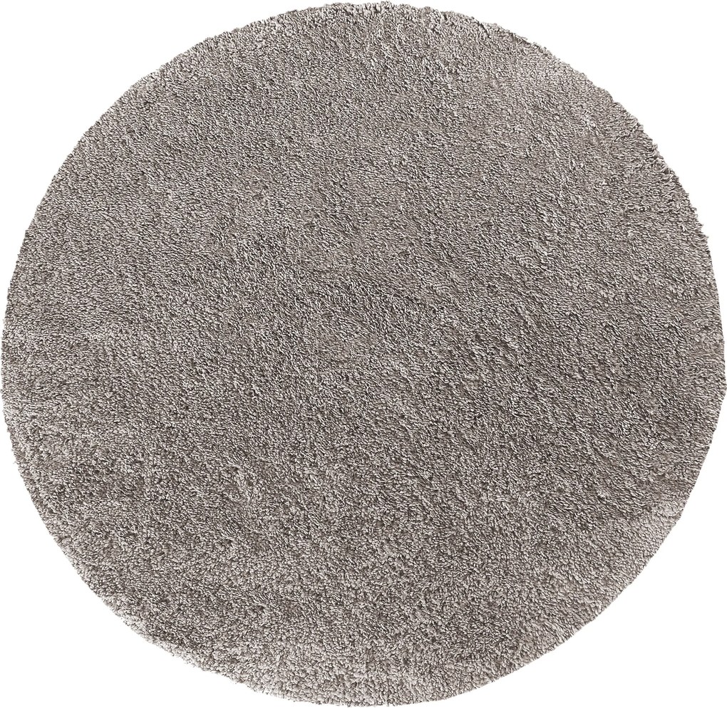 DY Sivo-béžový okrúhly shaggy koberec Camel Rozmer: 100 cm