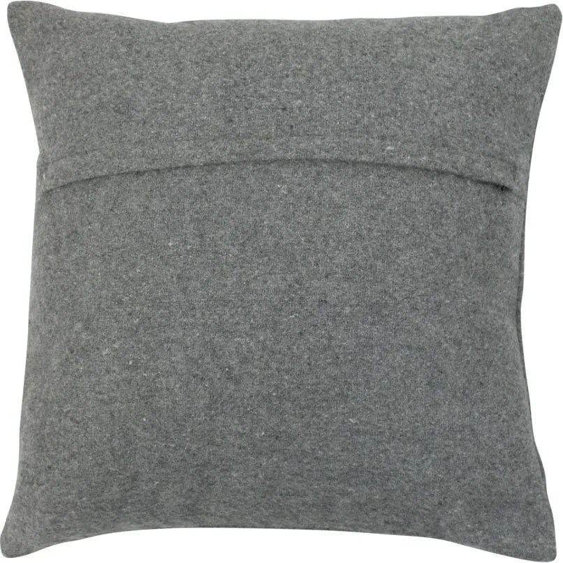 Šedý vankúš s jeleňom z hovädzej kože - 45 * 45 * 10cm