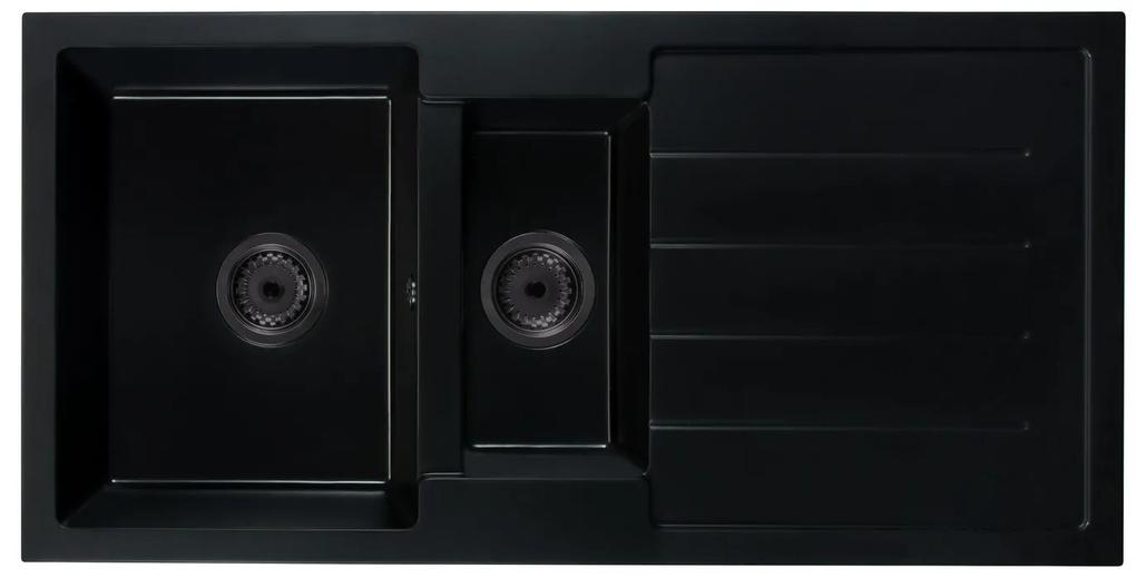 Kuchynský drez Yuxur (čierna) (s 1 otvorom pre batériu) (P). Vlastná spoľahlivá doprava až k Vám domov. 1066208