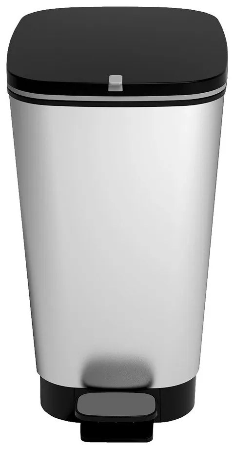 Pedálový plastový odpadkový kôš v striebornej farbe 45 l Chic Bin – KIS