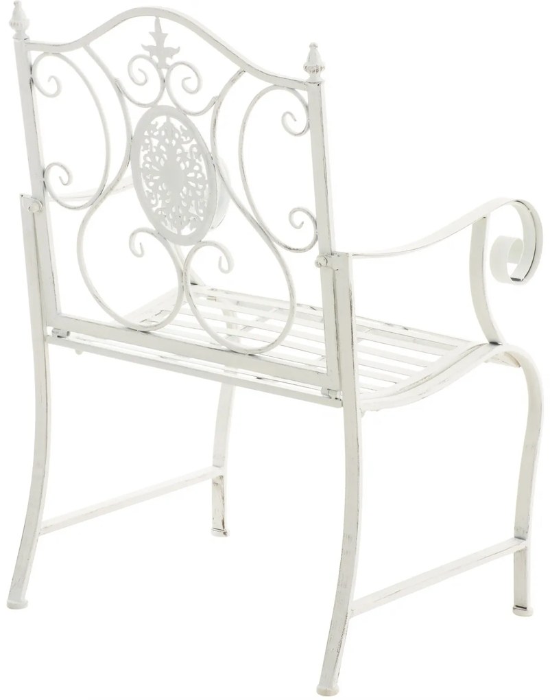 Kovová stolička Punjab s područkami (SET 2 ks) - Biela antik