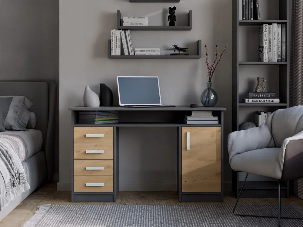Písací stôl ADA 125 cm dub Artisan/antracitový