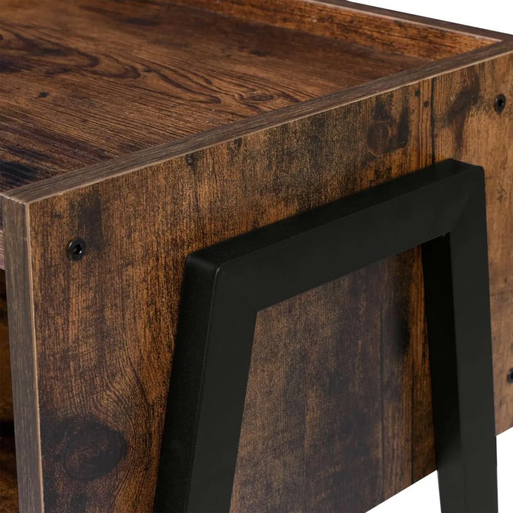 Nočný stolík Skive rustikálny hnedý