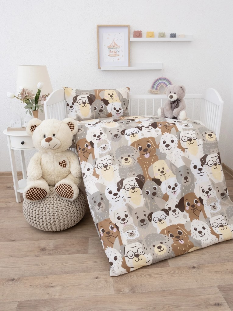 Bavlnené obliečky Renforcé do postieľky - Psie invázie