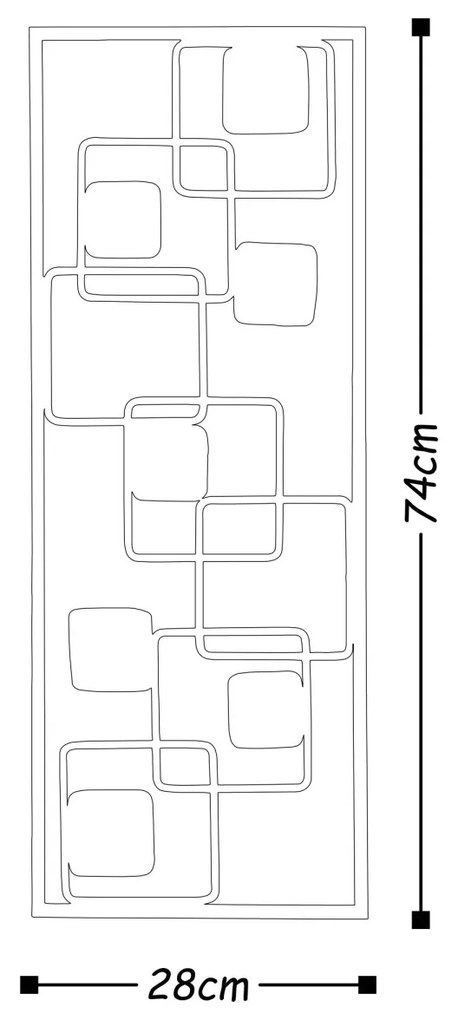 Nástenná kovová dekorácia INFINITE žltá/modrá