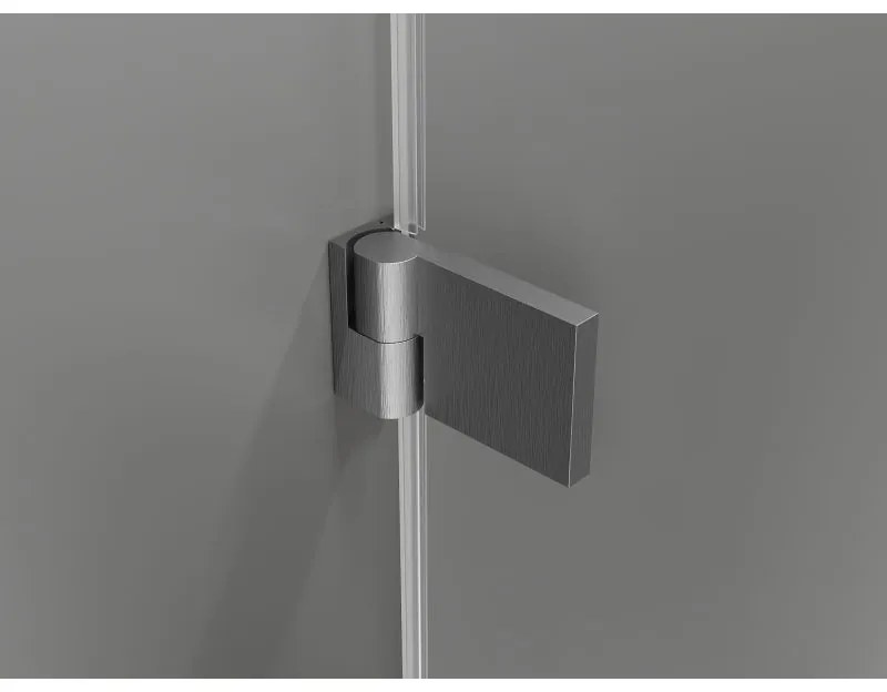 Mexen, Mexen Lunar-B výklopné pravé sprchové dvere 85 cm, priehľadné, pištoľovo šedé kartáčované - 832-085-000-66-00-P