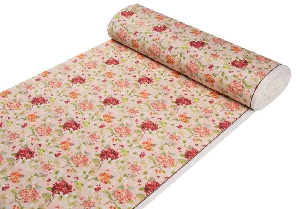 Biante Dekoračný oválny obrus PML-091 Hortenzie a ľalie na ružovom 50x100 cm