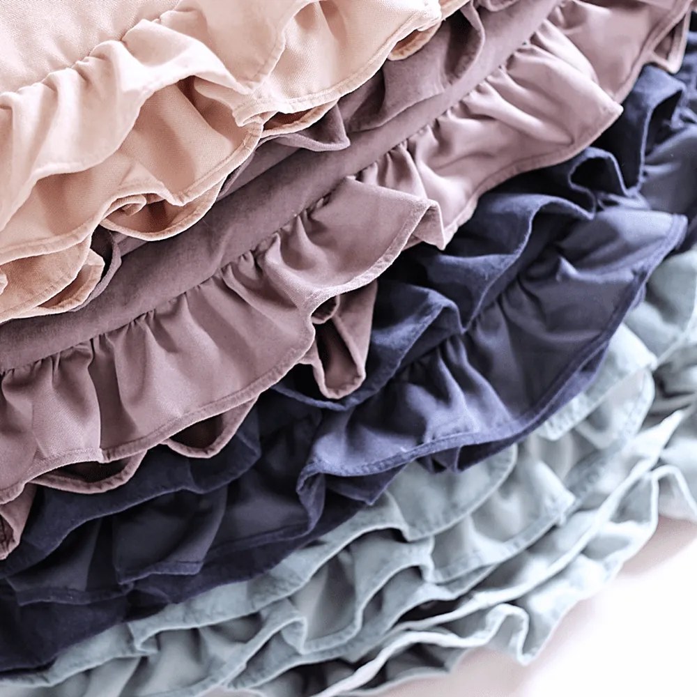 Detská podložka s volánom tmavo modrá