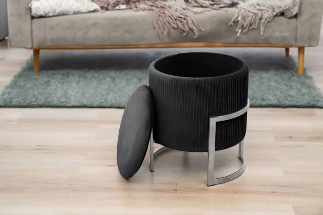 Úložná taburetka PORTO čierna