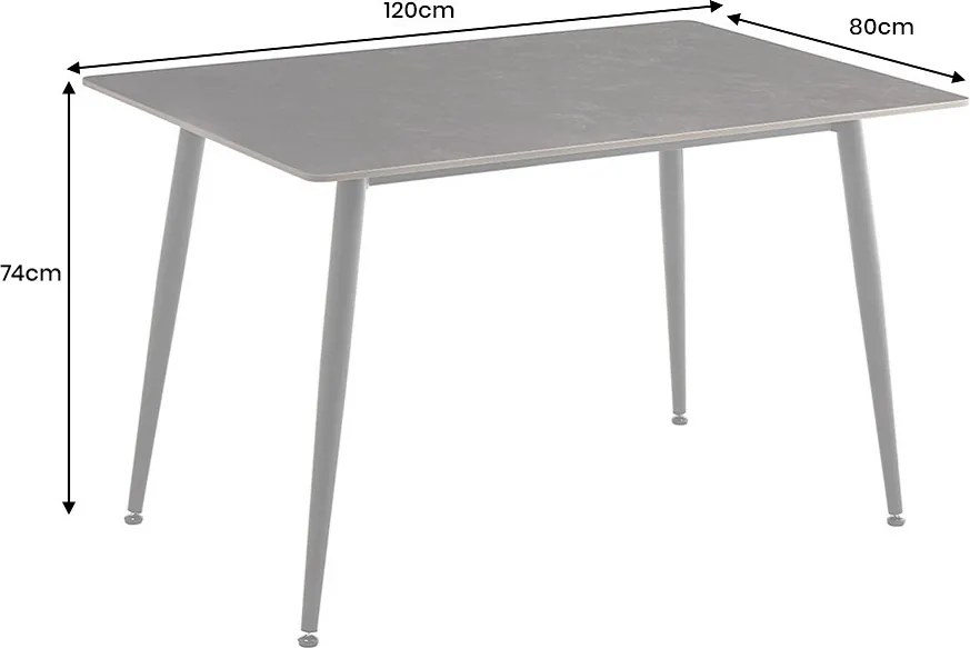 Keramický jedálenský stôl Garold 120 cm antracitový