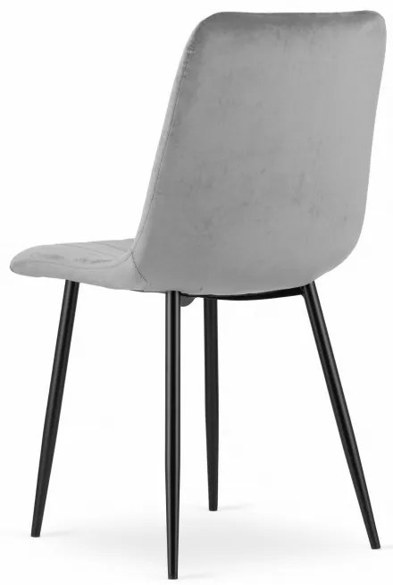 Jedálenská stolička LAVA zamatová svetlosivá
