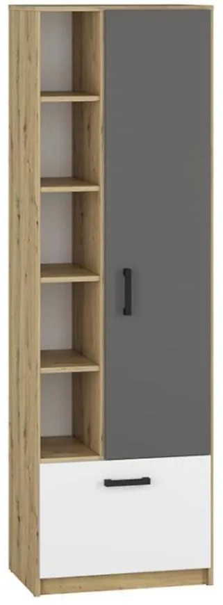 Regál 60 Fini 03 dub artisan/biela/antracit