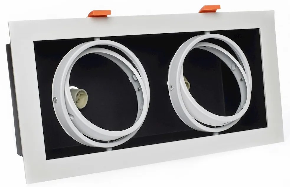 Podhľadové svietidlo Plaza II, 1x biele kovové tienidlo, (možnosť polohovania), b