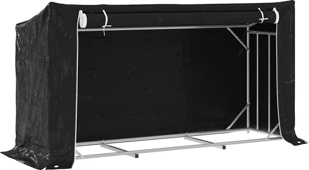 vidaXL Regál na krbové drevo s pláštenkou 200,5x60,5x110,5 cm