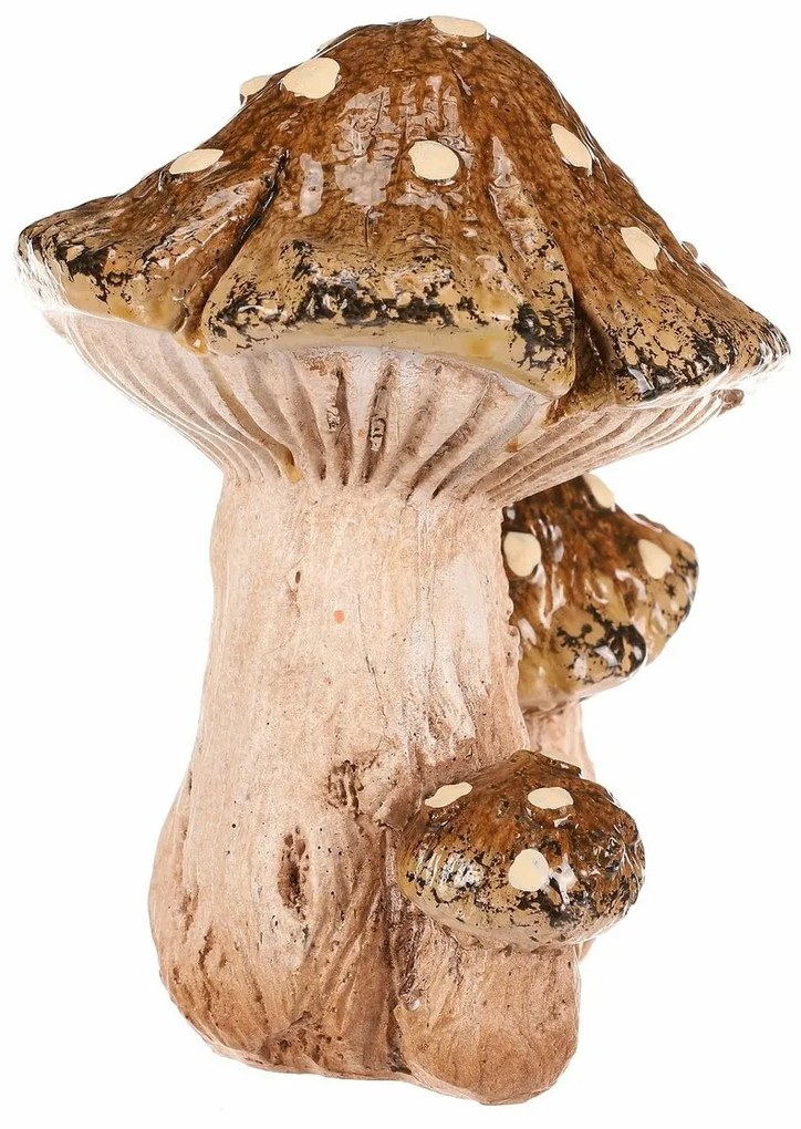 Jesenná dekorácia Hríby, 13 x 10 x 14 cm, polyresin