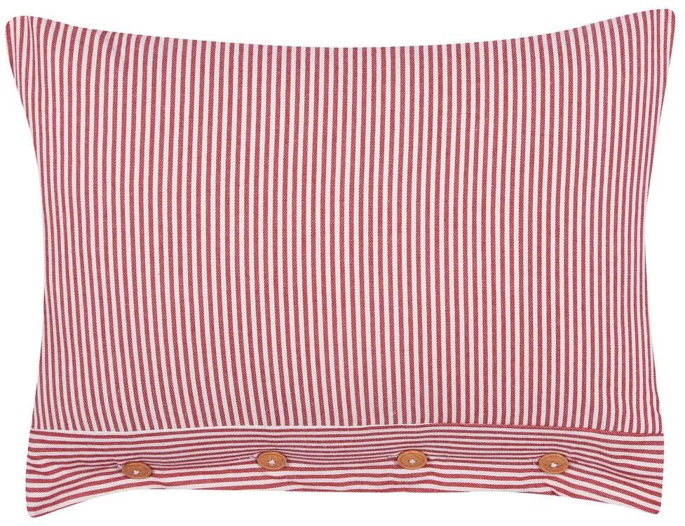 Bavlnený dekoratívny vankúš 40 x 60 cm červená/biela AALITA Beliani