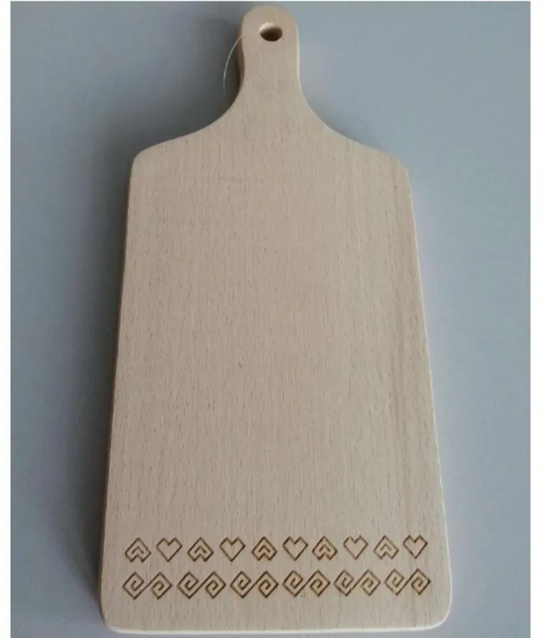 Doska/ lopár drevená s rúčkou 30x13,5x1,5 cm dekor ČIČMANY