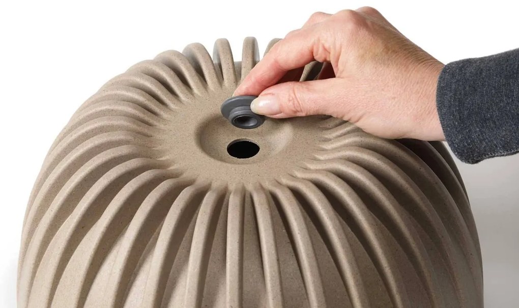 Kvetináč STRIPPED ECO 30 cm kávovo hnedý