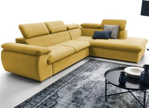 Rohová sedacia súprava Viera, žltá látka, pravý roh%