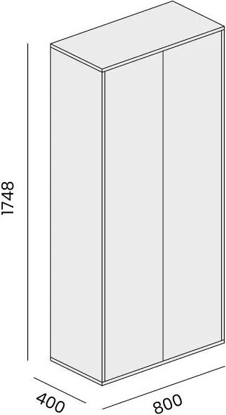 Kancelárska spisová skriňa BLOCK, 2× dvere, 800 × 400 × 1748 mm, dub prírodný