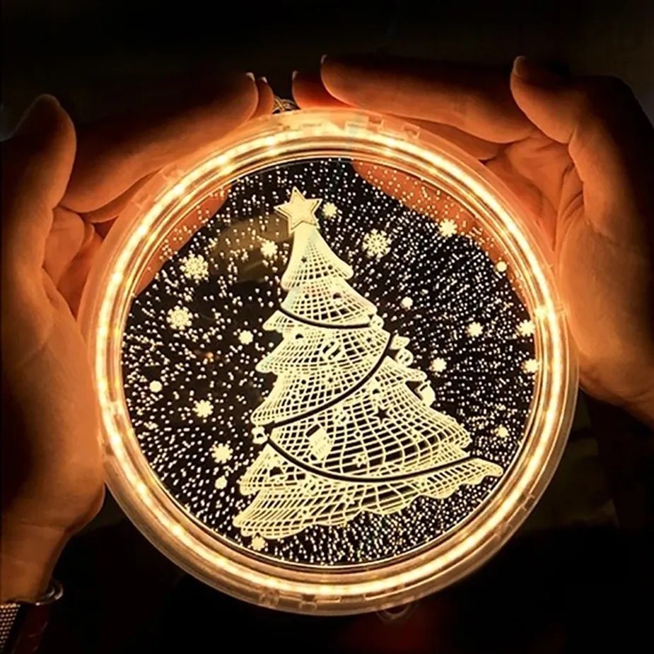 LED svetelná ozdoba na okno CHRISTMAS TREE II kruhová biela