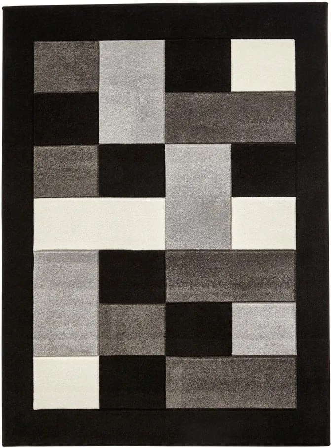 Sivo-čierny koberec Think Rugs Matrix, 80 × 150 cm