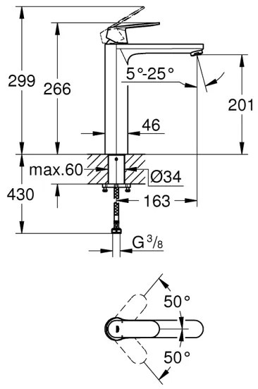 GROHE 23921000 - Umývadlová batéria EUROSMART COSMOPOLITAN XL lesklý chróm
