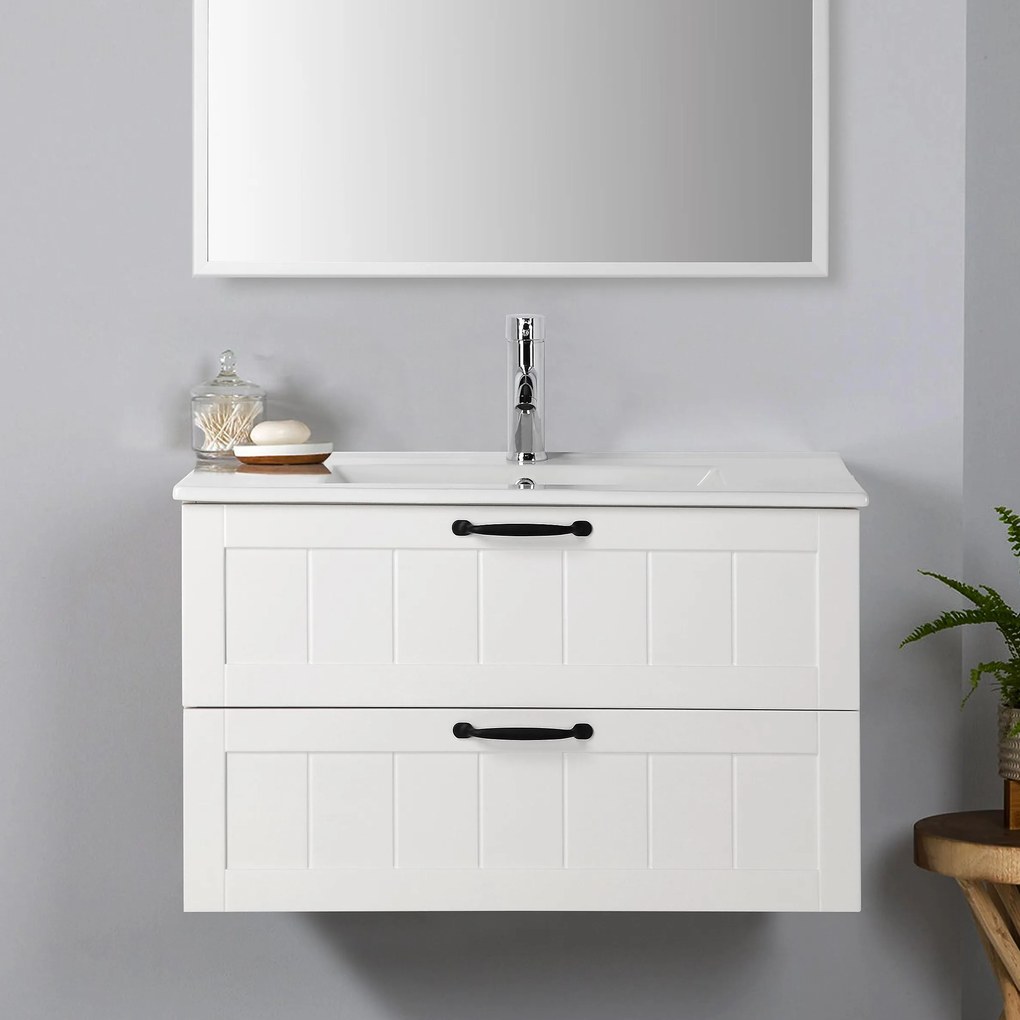 Závesná skrinka pod umývadlo Houseland Lavia 80 cm biela