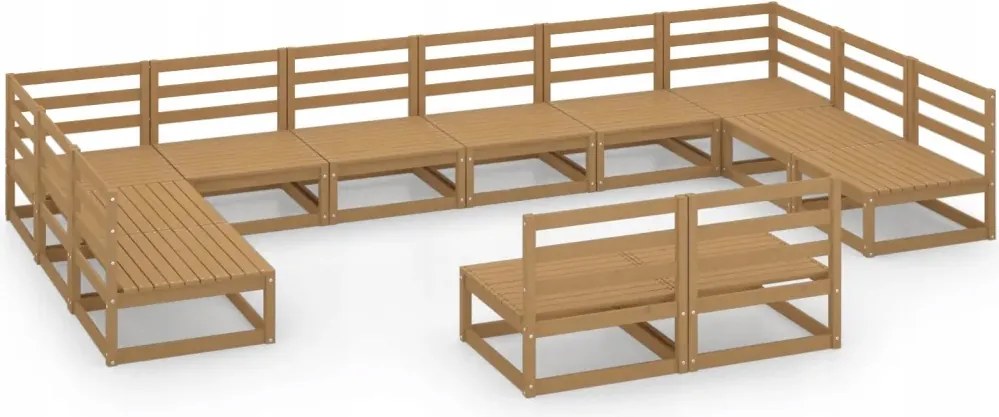 vidaXL 12-dielna sada sedacieho nábytku do záhrady, borovicové drevo