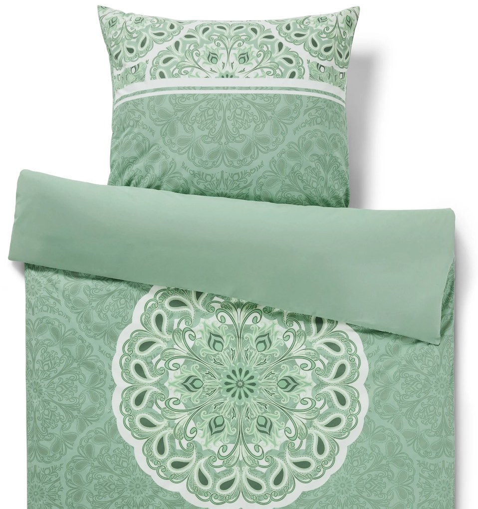 Posteľná bielizeň renforcé, mandala, zelená, štandardná veľkosť