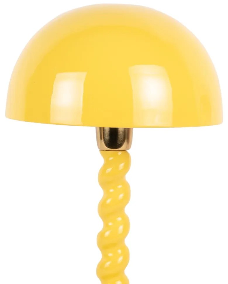 Žltá stolová lampa s kovovým tienidlom (výška 39 cm) Prisa – Leitmotiv