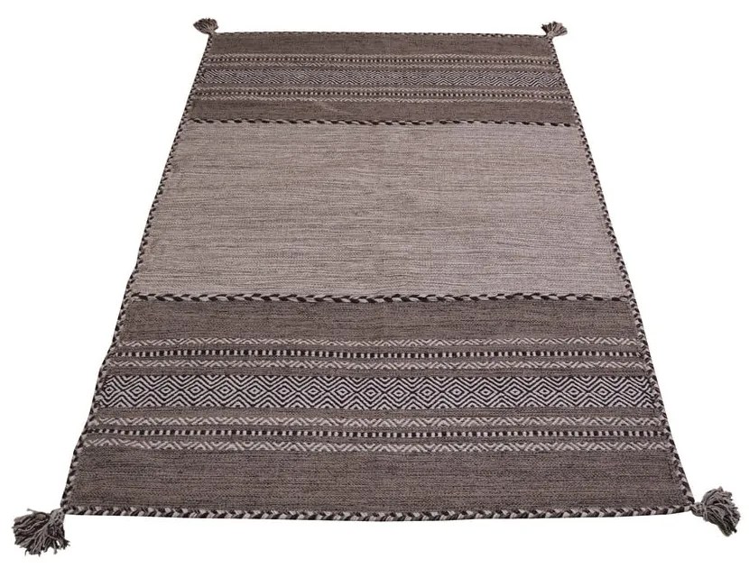 Sivo-béžový bavlnený koberec Webtappeti Antique Kilim, 70 x 140 cm