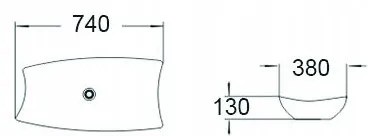 Mexen DELIA UMÝVADLO, 74x38 CM, BIELA, 21857400