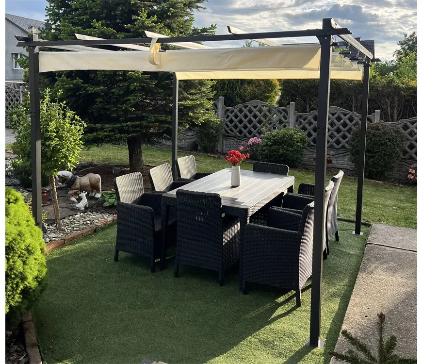 Jokomisiada Záhradná PERGOLA Para Sole ESTIVO 3x3x2,4m Vodotesná strecha SP0835