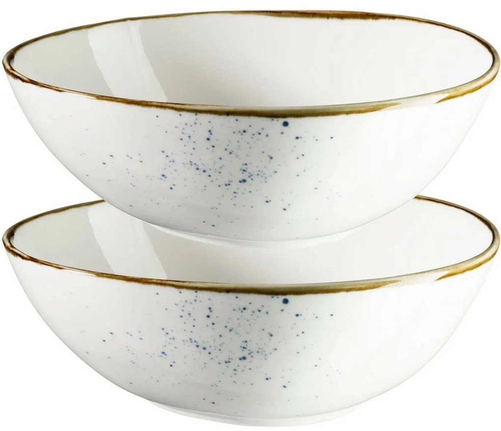 Mäser 2-dielna súprava oválnych misiek Pintar White modré bodky 22 x 19 cm