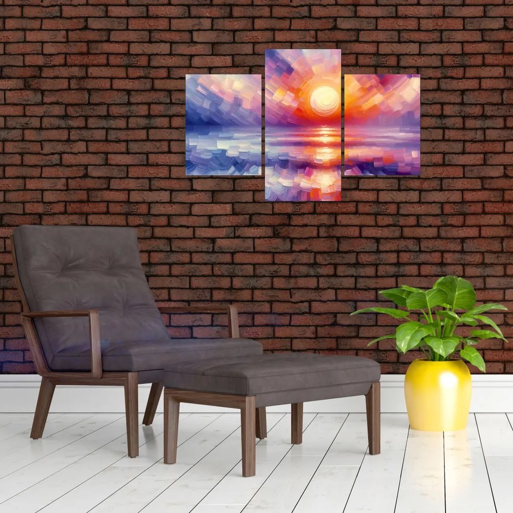 Obraz - Farebný umelecký západ slnka (90x60 cm)
