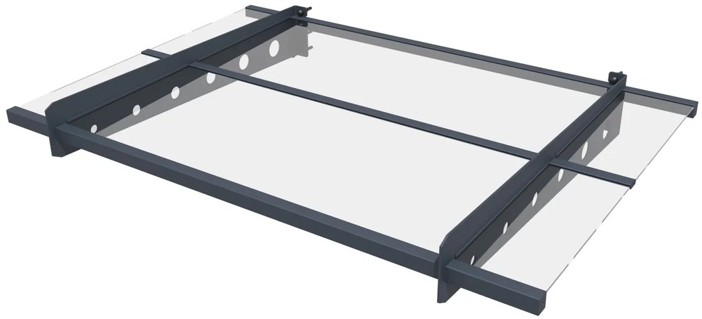 Hliníkový vchodový prístrešok BestBerg BBDA-B12 / 120 x 80 cm / sivý
