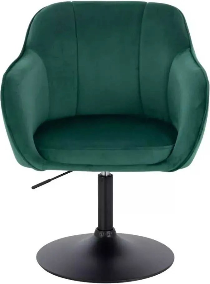 LuxuryForm DESIGN Stolička AVOLA VELUR na čiernom tanieri - zelená