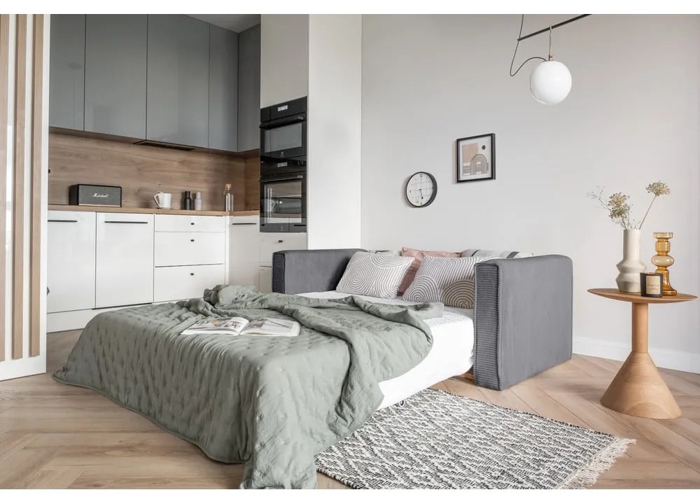 Sivá rozkladacia pohovka 168 cm Lucky Lucy – Miuform